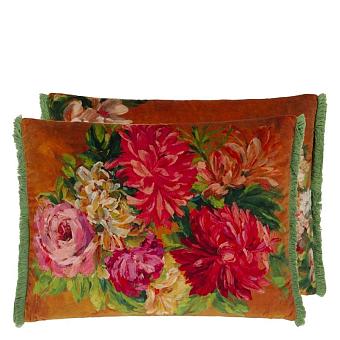 Подушка CCDG1462, Fleurs D Artistes Velours, Terracotta, Designers Guild 60 x 45см 