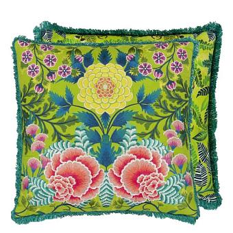 Подушка CCDG1464, Brocart Decoratif Embroidered, Lime, Designers Guild 50 x 50см 